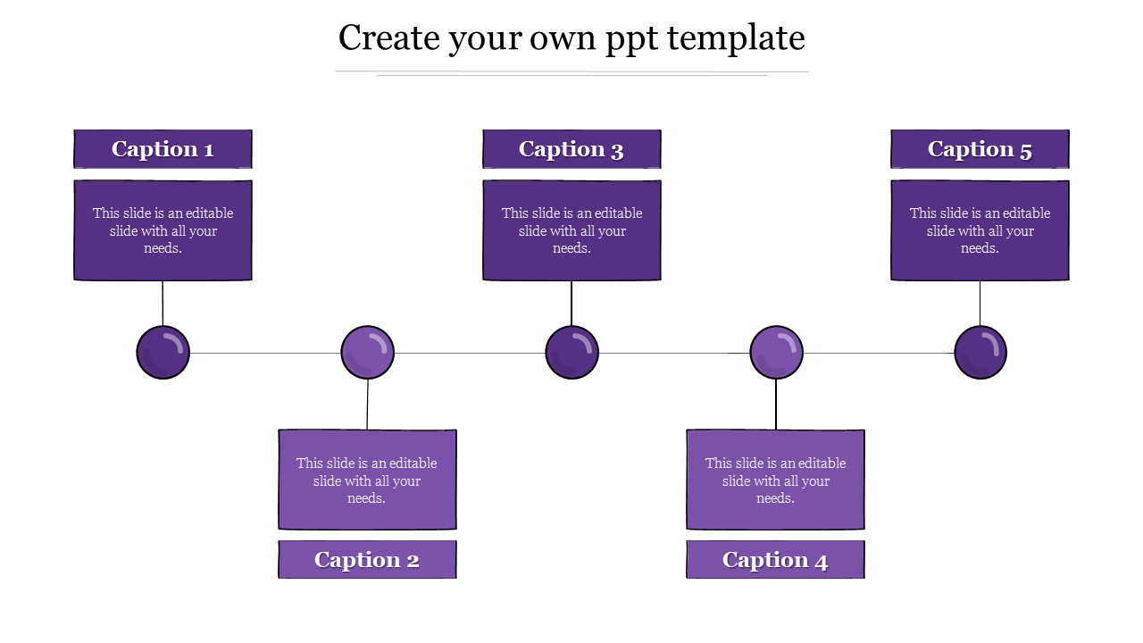 Free - Easy to Create Your Own PPT Template With Five Node